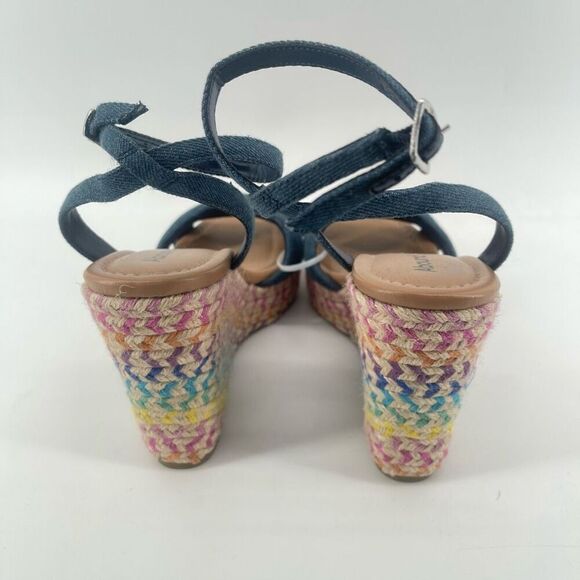 Abound Sukie Women’s Dark Wash Denim Espadrille Wedge Sandal Size 10 - Picture 5 of 13